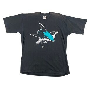 San Jose Sharks T-Shirt Mens 3XL Black Vintage Pro Club USA Hockey Graphic Logo